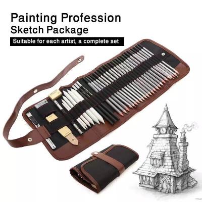 39 Sketch Pencil Set Professional Art Drawing Kit Wooden Pencil Pencil Storage Bag Comic Design Stroke Pen School Stationery