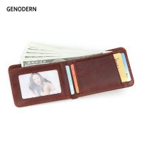 【CC】 GENODERN Small Wallet for Men Leather Male Wallets Short with Card Holder Purses