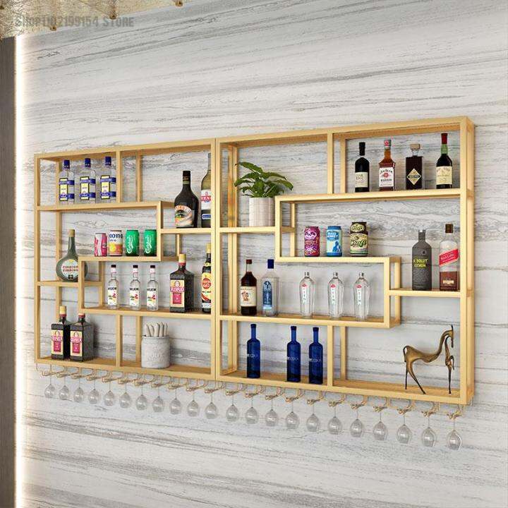 Modern Bar Counter Wall Hanging Wine Rack WallMounted