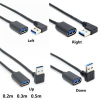 1.5M 2M 30cm 50cm 90 Degree USB 3.0 A Male to Female Adapter Cable Angle Extension Extender Fast Transmission Left/Right/Up/Down Wires  Leads Adapters