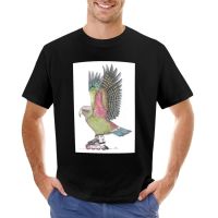 Kea Parrot On Inline Skate Kaus Pria Laki-Laki Kaus Putih Dilengkapi Kaus Untuk Pria S-4XL-5XL-6XL