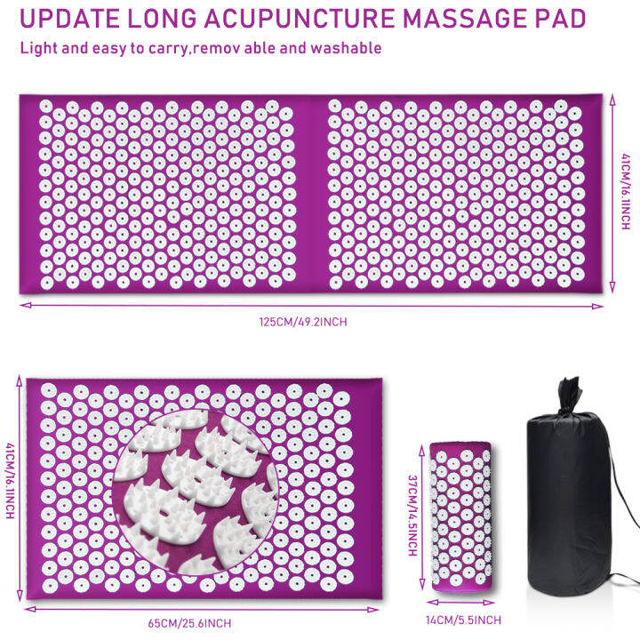 ยาวพิเศษฝังเข็มนวดโยคะเบาะ-kuznetsov-s-applicator-acupressure-บรรเทาอาการปวดเท้าหลังหมอนนวด-shakti-mat