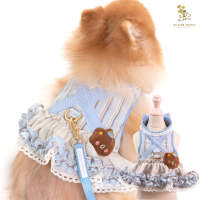 Glitter Pooch Harness ชุดรัดอก สายจูง เสื้อผ้า สุนัข, หมา, แมว, สัตว์เลี้ยง พร้อม สายจูง รุ่น Bluetiful Teddy Girl