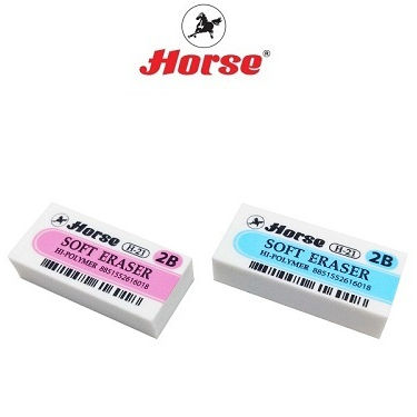 Horsec ตราม้า ยางลบดินสอ 2B  ก้อนขาว HI-POLYMER SOFT ERASER H-21 จำนวน 1 ก้อน