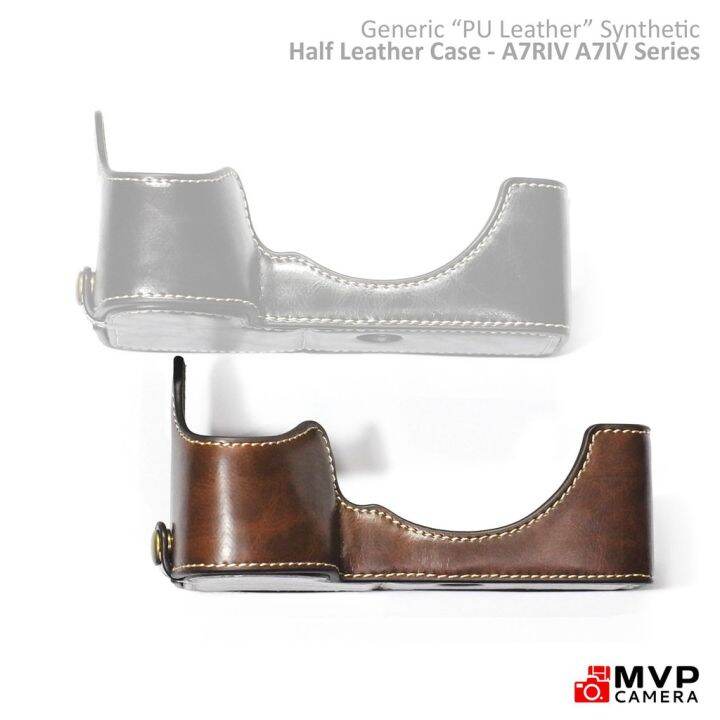 4,vGENERIC PU Half Leather Case Sony A7IV A7RIV A7 IV A7R IV with