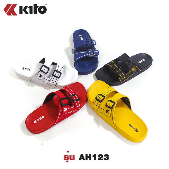 kito-รุ่น-ah123-ไซส์-36-43-รองเท้ากีโต้แบรนด์แท้-กีโต้รุ่นใหม่-กีโต้โทนสีพื้น-รองเท้าผู้หญิง-ผู้ชาย-รองเท้ากีโต้-2คาดหน้าเข็มขัด-รองเท้าลำลอง