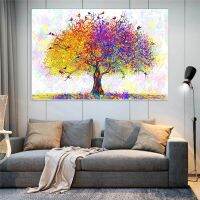 บทคัดย่อ Fortune Tree ภูมิทัศน์โปสเตอร์และพิมพ์ภาพวาดผ้าใบ Modern Pop Art Wall Art รูปภาพสำหรับห้องนั่งเล่นตกแต่งบ้าน New