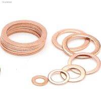 ✲ 20/50pcs M5 M6 M8 M10 M12 M14 M16 M18 M20 M22 Solid Copper Washer Shim Flat Ring Gasket Rings Seal Plain Spacer Washers Fastener