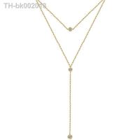 ▲ MinaMaMa Simple Y Shape Design Stainless Steel Thin Chain Crystal Pendant Necklace For Women Rhinestone Crystal Choker Jewelry