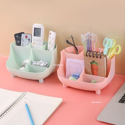 ”【；【-= Creative 6 Gird Desktop Organizer Pen Holder Multiftional Desk Makeups Pencil Storage Stand Box School Office Stationery