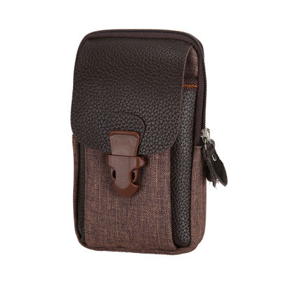 ผ้าใบ {Ready} กระเป๋าเอวผู้ชายกระเป๋าเข็มขัดถุงมีซิปสำหรับเดินทางสำหรับธุรกิจลำลองกระเป๋าสตางค์ใส่โทรศัพท์ได้