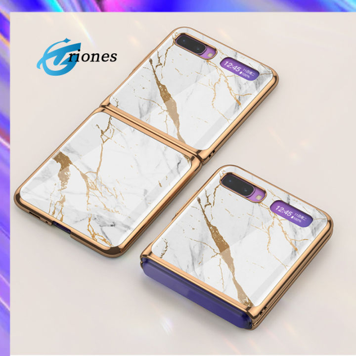 ปลอกผิวป้องกันเคสโทรศัพท์กระจกเทมเปอร์ใช้ได้กับ-galaxy-z-เคสโทรศัพท์โทรศัพท์มือถือพับได้พับได้