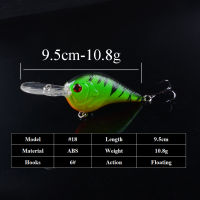 【cw】1pcs Crank Fishing Lure Artificial Hard Baits 9.5cm10.8g Crankbait Jerkbait Wobbler Fishing Tackle Good Treble Hooks Tackle ！