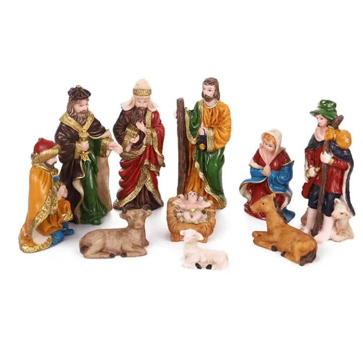 Holy Family Nativity Set Resin Nativity Sets Table Decorations 10pcs 