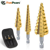 FivePears Step Drill Bit Set，HSS Material, Titanium Plated Surface，Applicable To:Soft Metal Materials Such As WoodPlasticss