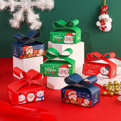 5pcs Christmas Gift Boxes Santa Claus Candy Dragee Box Merry Christmas Packaging New Year 2022 Xmas Wrapping Gift Bags Supplies Gift Wrapping  Bags