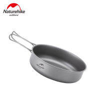 Naturehike Titanium Frying Pan Bowl Plate with Folding Handle Ultra-light Outdoor Camping Picnic Tableware Kitchenware