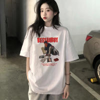 【Fashion】 เสื้อยืด oversize KUMIKUMI แฟชั่น วินเทจ คอกลม พร้อมส่ง/2023 ใหม่ แฟชั่นแขนสั้นผ้าฝ้าย