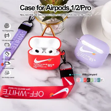 Hypebeast Nike Off-White Apple AirPods Silicone Case with Lanyard/Strap For  Apple AirPod Gen 1/2