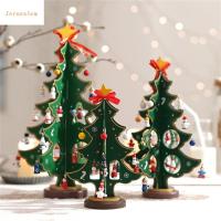 ไม้ JERUSAL กับ Figurines เครื่องประดับตารางคริสต์มาส DIY ตกแต่งโต๊ะเทศกาลคริสต์มาสของขวัญคริสต์มาสต้นคริสต์มาสต้นไม้คริสต์มาสขนาดเล็กเค้าโครงฉาก