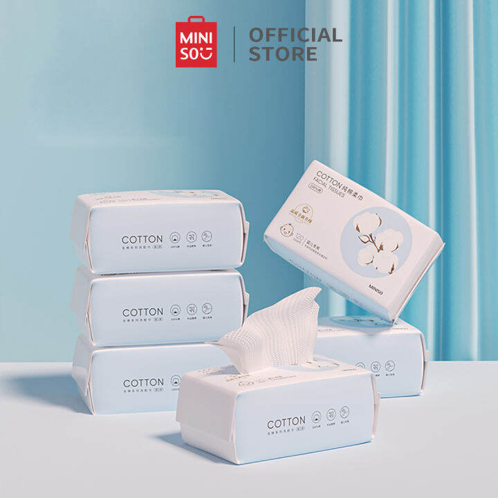 Miniso Cotton Tissue Disposable Soft Facial Tissue 120Pieces Towel
