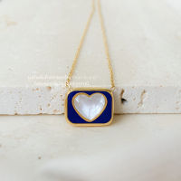 LOVE LETTER necklace TINARI สร้อยคอ สร้อยสแตนเลส จี้หัวใจ ของขวัญ ครบรอบ ชุดไปเที่ยว เดรส