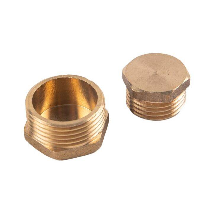 1pc-1-8-1-bsp-thread-brass-pipe-hex-head-brass-end-cap-plug-fitting-coupler-connector-adapter-male-female-pipe-fittings-accessories