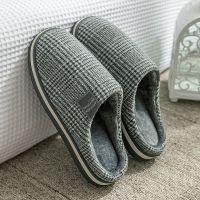 ขนอ่อนนุ่ม Qmaigie Chinelos De Inverno Dos Homens Desquentes Deslizem Sapatos Peludos Pelúcia Houndstooth Casal Conforto Feminino