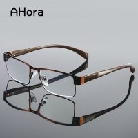 Ahora 2020 New Metal Business Reading Presbyopic Glasses Men Fashion Anti Blue Ray Computer Eyeglasses for Presbyopia 1.0 to 4