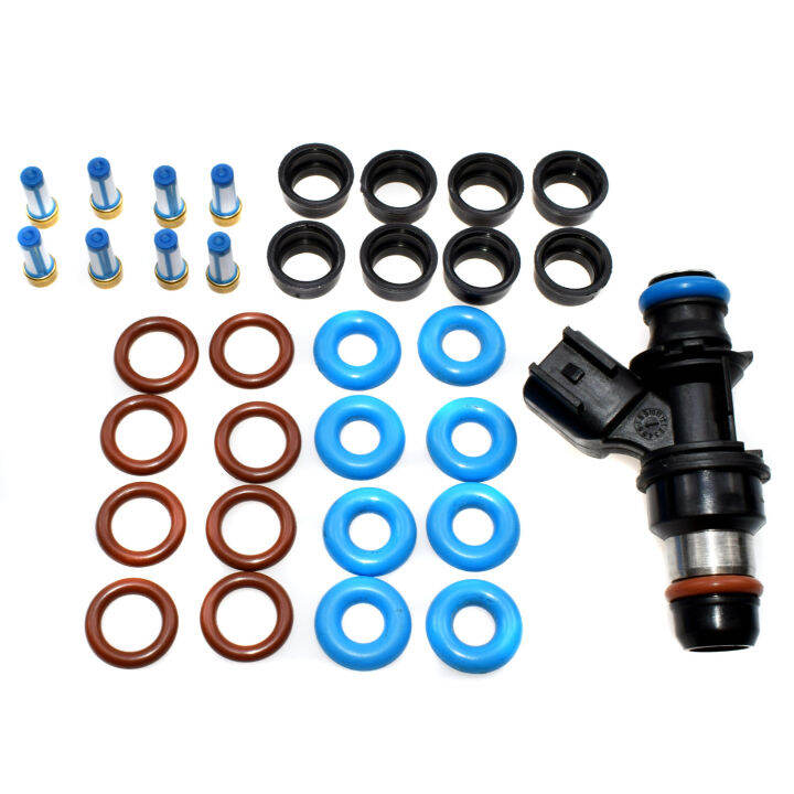 Fuel Injector&Rebuild Kit Orings Filters Pintle V8 Chevy GMC 4.8 5.3