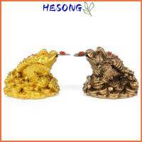 HESONG เรซิน เงินคางคก ของขวัญนำโชค ทองสีทอง เหรียญกบสีทอง นำโชคดี ฟอร์จูนเดอร์ กบงานฝีมือ เครื่องประดับบนโต๊ะ