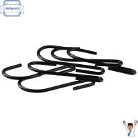 NEILTAYLORHL 12pcs 490มม. ตะขอ S-hooks แผ่นรองรีด สีดำสีดำ ตะขอติดผนัง แข็งแรงทนทาน ตะขอรูปตัว S อุปกรณ์สำหรับห้องครัว