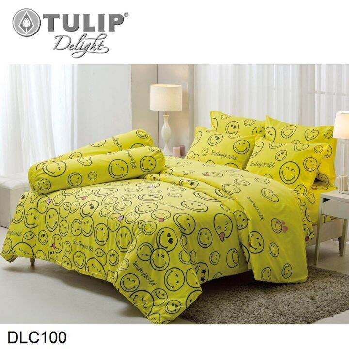 tulip-delight-ผ้าปูที่นอน-ไม่รวมผ้านวม-สไมลีย์-smiley-world-dlc100-เลือกขนาดเตียง-3-5ฟุต-5ฟุต-6ฟุต-ทิวลิปดีไลท์-เครื่องนอน-ชุดผ้าปู-ผ้าปูเตียง