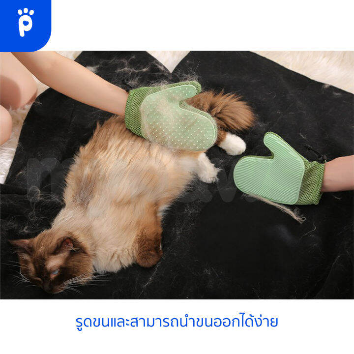 my-paws-ถุงมือแปรงขนสัตว์เลี้ยง-ถุงมือกำจัดขนสัตว์เลี้ยง