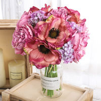 &amp;gt;&amp;gt;Artificial Fake Bouquet Poppy Peony Hand Lettering Flower Wedding Celetion Decoration Restaurant Homes Decoration