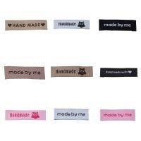 【LZ】⊕  Terylene Woven Printed Labels DIY Scrapbooking Craft Retângulo Coração Coruja Padrão Roupa artesanal Decoração de costura 50Pcs