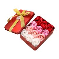 【DT】 hot  12PCS Artificial Soap Rose Simulation Flower Romantic Valentine Day Gift With Box Party Wedding Decoration Mothers Day Flowers