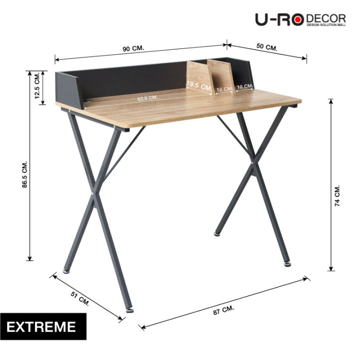 u-ro-decor-รุ่น-extreme-เอ็คซทรีม-สีโอ๊ค-ขาสีเทา-โต๊ะทำงานอเนกประสงค์-โต๊ะคอมพิวเตอร์-ยูโรเดคคอร์-working-desk-computer-desk