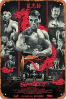 Hofarkows Bloodsport 1988ป้ายโลหะแนววินเทจสำหรับโปสเตอร์โลหะผู้ชายผู้หญิงขนาด8X12นิ้วป้ายดีบุกหนังคลาสสิกของขวัญตกแต่งผนัง