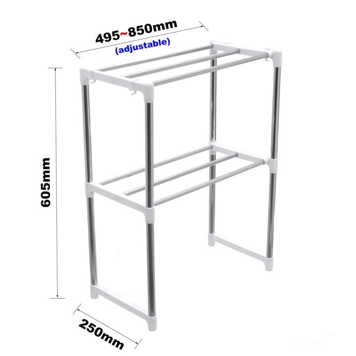 unitbomb-ชั้นวางคร่อมไมโครเวฟ-ชั้นวางของในห้องครัว-อเนกประสงค์-ปรับความยาวได้-ชั้นวาง-2-ชั้น-ขนาด-25-x-49-85-x-60-cm-รุ่น-no-2028