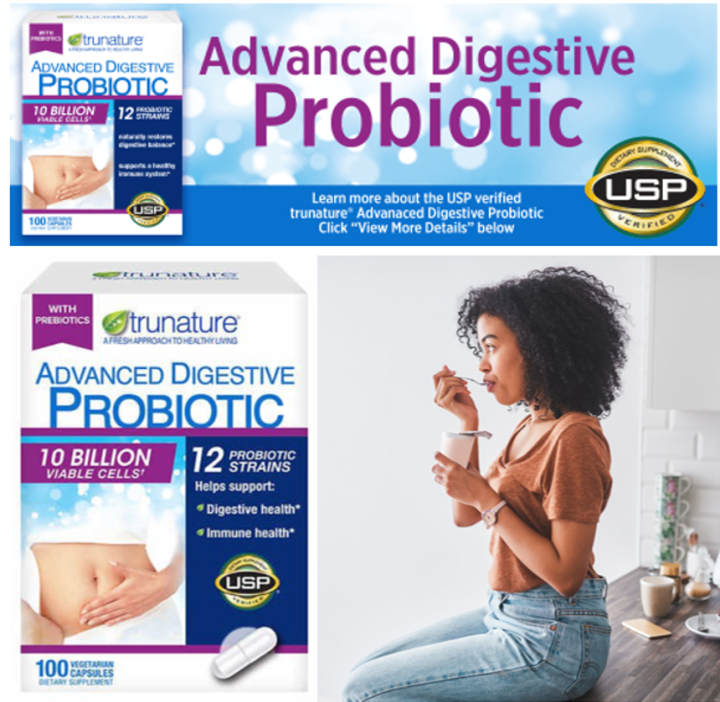 Trunature Advanced Digestive Probiotic 100 Capsules Th