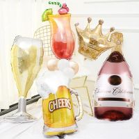 【CC】 Wine Bottle Glass Whiskey Foil Balloons Beer Theme Birthday Decoration Oktoberfest Helium