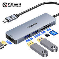 jianzhifen แท่น USB QGeeM C สำหรับ Macbook Pro Multi 3.0 USB ฮับ Type C อะแดปเตอร์ตัวอ่านการ์ดตัวแยก HDMI Type-C ฮับสำหรับแล็ปท็อปแท็บเล็ต