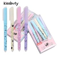 Cute Cat Erasable Pen 0.38mm Washable Handle Magical Eraser Gel Pen Blue Ink Erasable Refills Rod Kids School Stationery