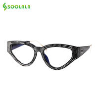 SOOLALA Bling Cat Eye Reading Glasses Women with Cases Eyeglasses Frame Women Presbyopia Glasses +0.5 0.75 1.0 1.25 1.5 to 4.0