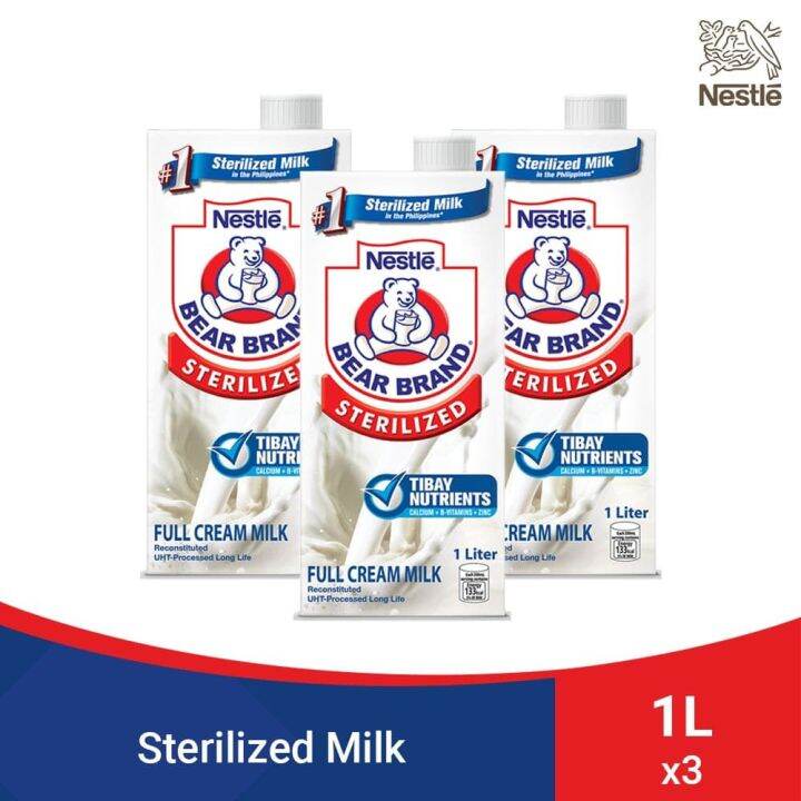 BEAR BRAND Sterilized UHT Milk 1L - Pack of 3 | Lazada PH