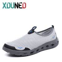 XDUNED New Summer Aqua Shoes Mens Outdoor Hollow Out Beach Water Flats Slip On Breathable Lightweight Sandals Zapatos Hombre