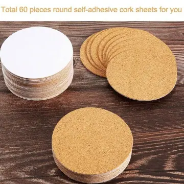 10Pcs Square Cork Coasters Self-adhesive Cork Mat DIY Backing Sheet  Non-slip Heat Insulation Coaster for Home Bar 