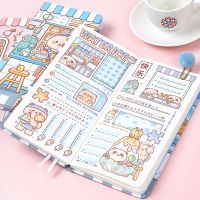 A6 Cute Anime Cartoon Agenda Planner Notebooks for Girls Diary Weekly Monthly Planner Grid Paper School Supplies Mini Notepads Laptop Stands