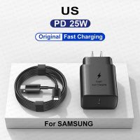 25W USB ดั้งเดิมชนิด C ซูเปอร์ที่ชาร์จเร็วสำหรับ Samsung Galaxy S23 S22 S21 S20 S8 S10เฉียบ S9 Note 20 10 + 5G บวกสายชาร์จแท่นชาร์จผนัง